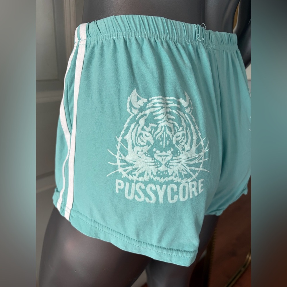 Teal Tiger Funny Graphic Athletic Booty Shorts